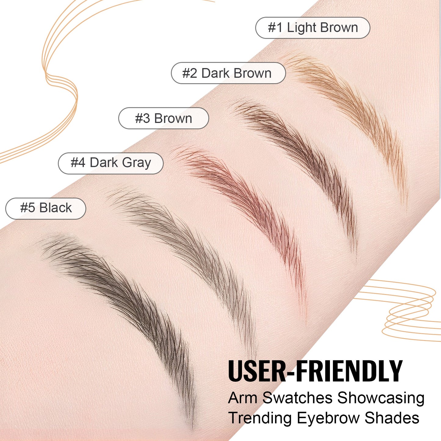 IKZEE - 4-Fork Eyebrow Pen Long-Lasting Waterproof and Sweat-Proof Natural Brows