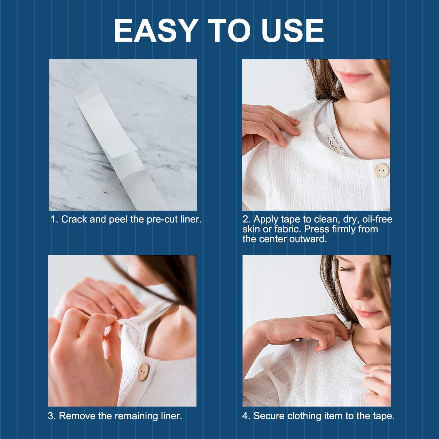 ELAIMEI - Double Sided Tape for Clothes on Body -Skin Tape & Clothing Tape-80 Strips