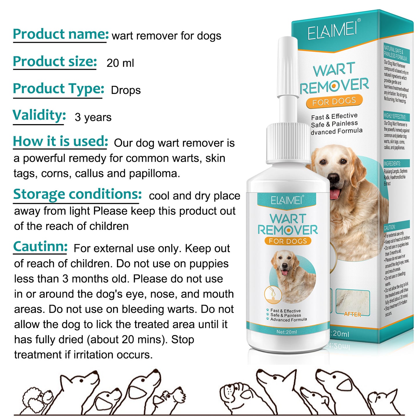 ELAIMEI - Wart Remover for Dogs-Fast and Effective - Safe and Painless