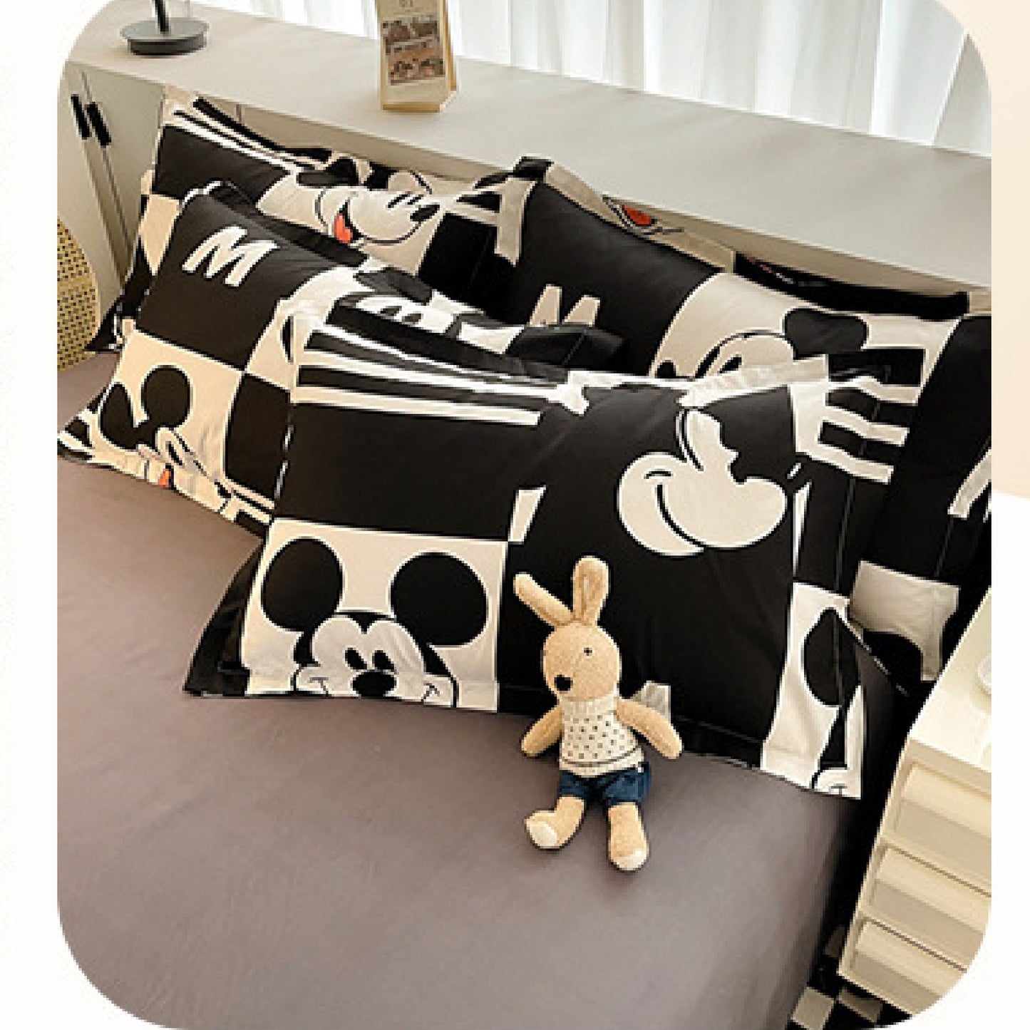 Disney Cartoon Four Piece- Fitted Sheet -Duvet Cover -Pillowcase Set