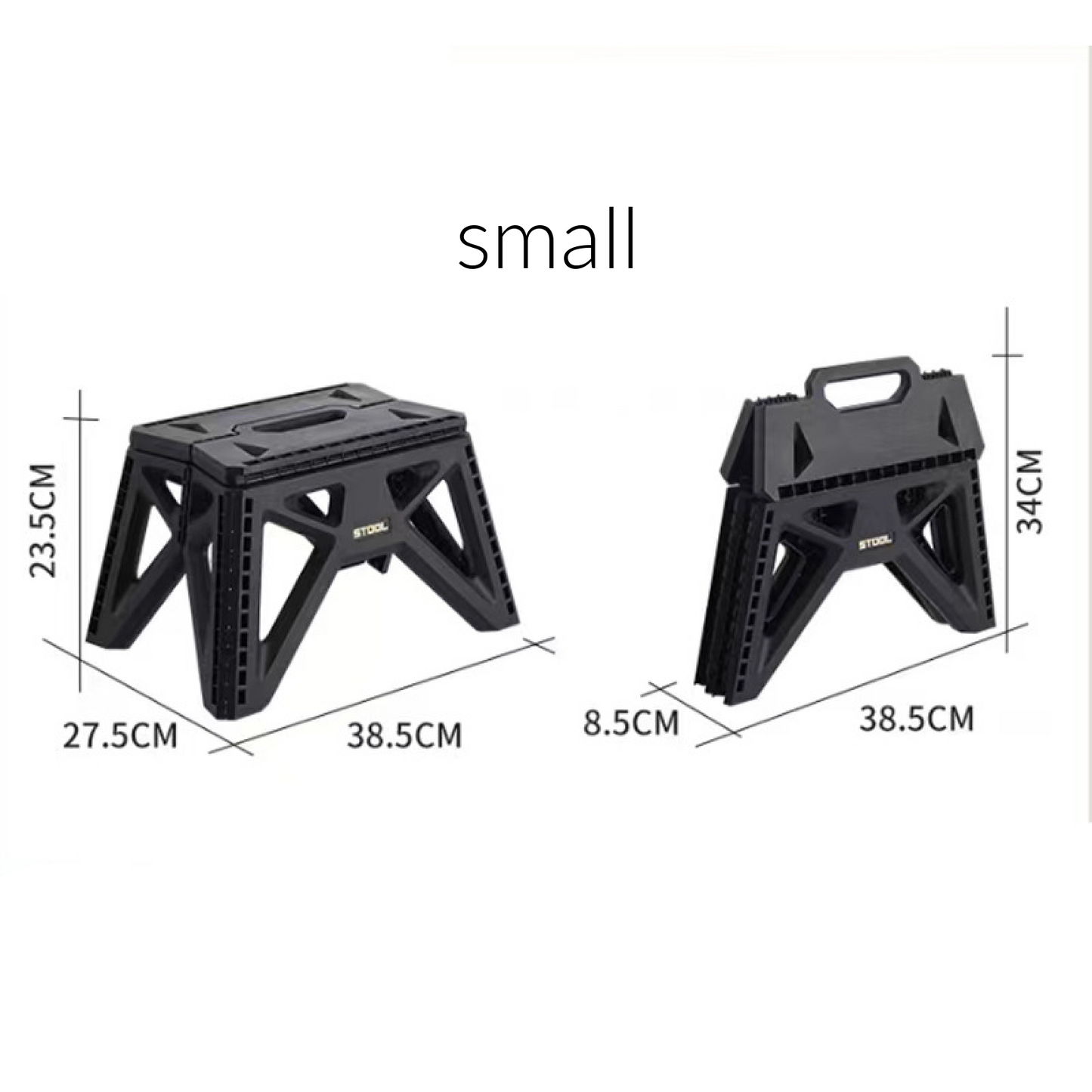 Outdoor Camping Portable Plastic Stool - Collapsible Step Stool with Handle
