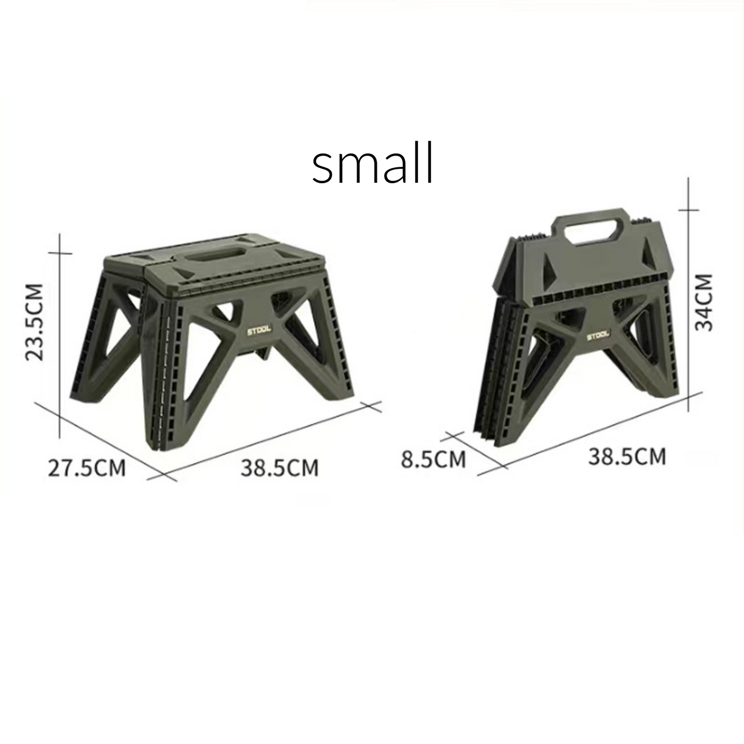 Outdoor Camping Portable Plastic Stool - Collapsible Step Stool with Handle