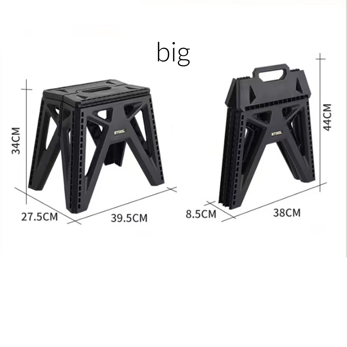 Outdoor Camping Portable Plastic Stool - Collapsible Step Stool with Handle