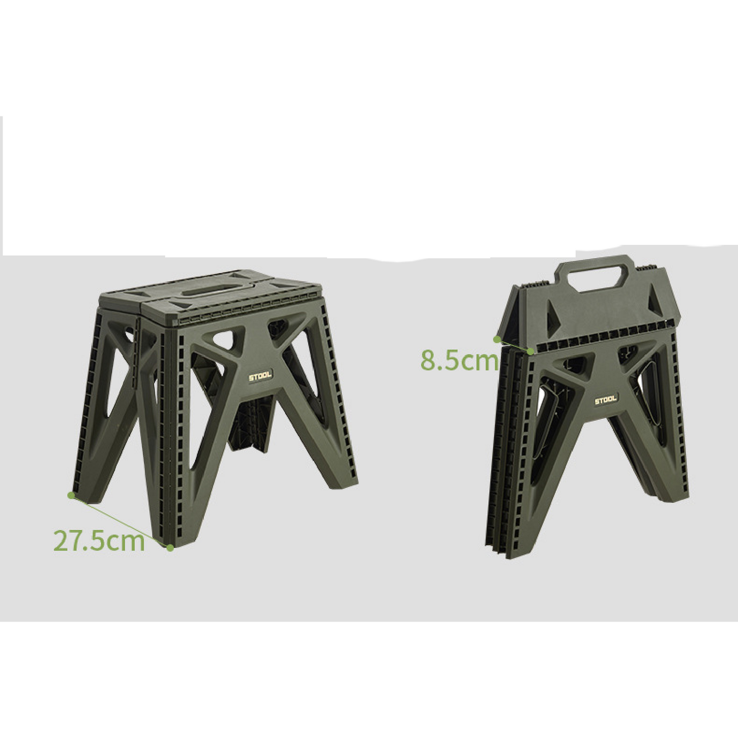 Outdoor Camping Portable Plastic Stool - Collapsible Step Stool with Handle