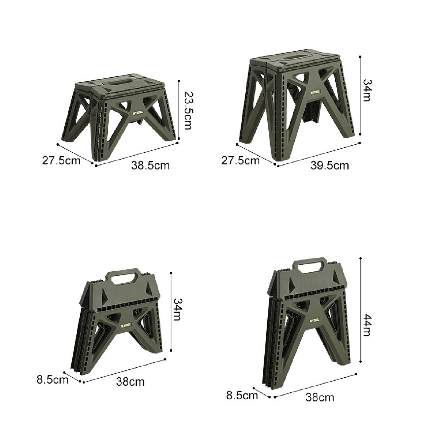 Outdoor Camping Portable Plastic Stool - Collapsible Step Stool with Handle