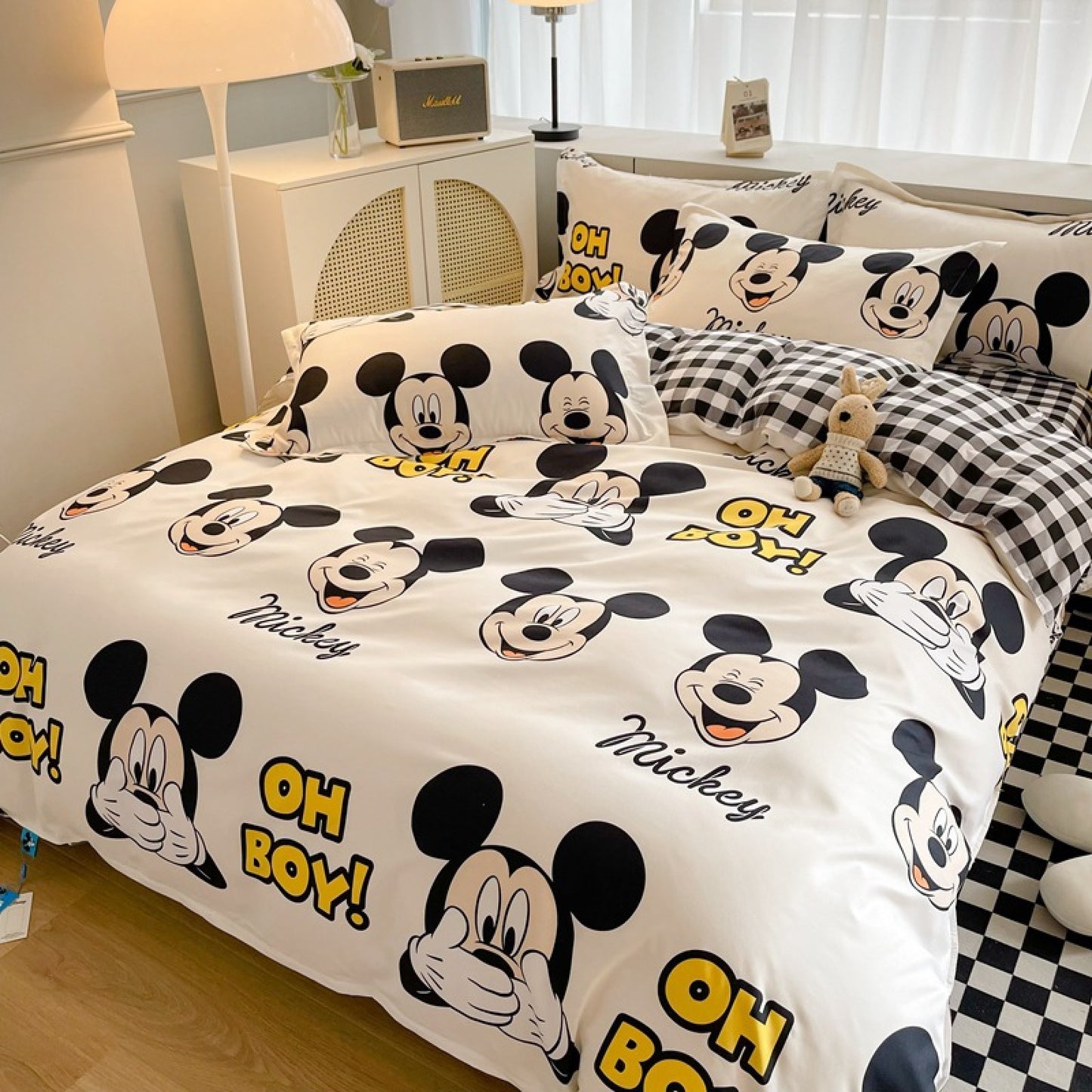 Disney Cartoon Four Piece- Fitted Sheet -Duvet Cover -Pillowcase Set