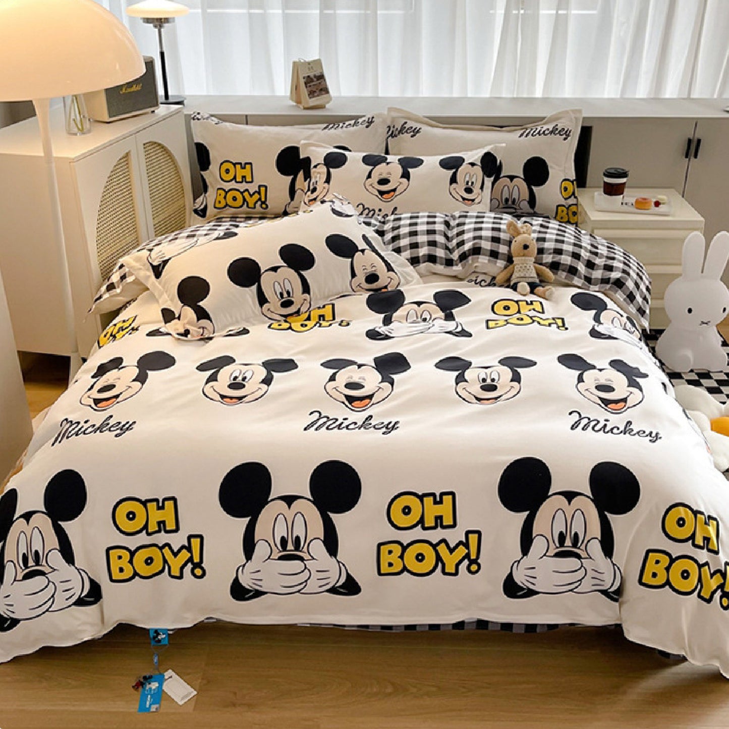Disney Cartoon Four Piece- Fitted Sheet -Duvet Cover -Pillowcase Set