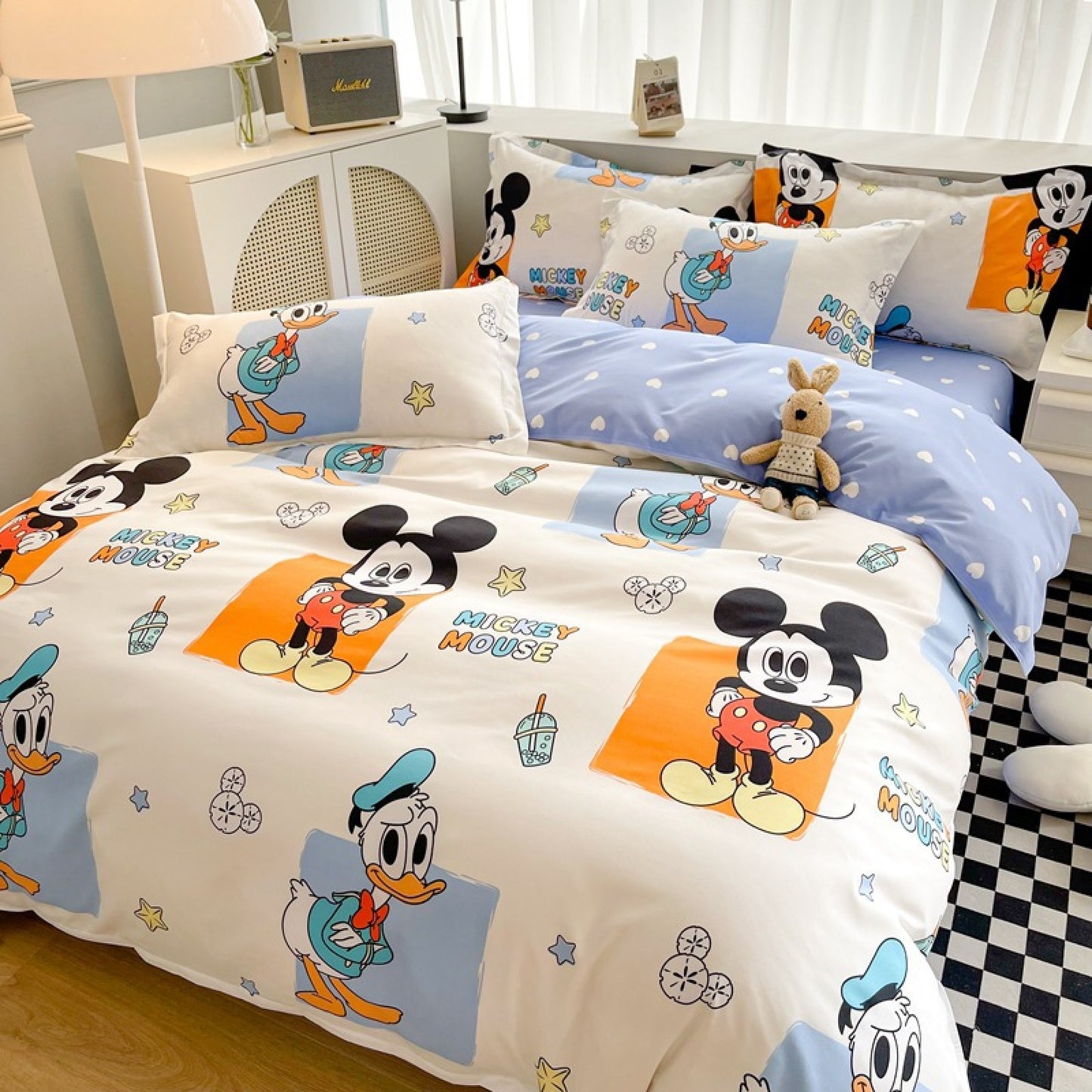 Disney Cartoon Four Piece- Fitted Sheet -Duvet Cover -Pillowcase Set
