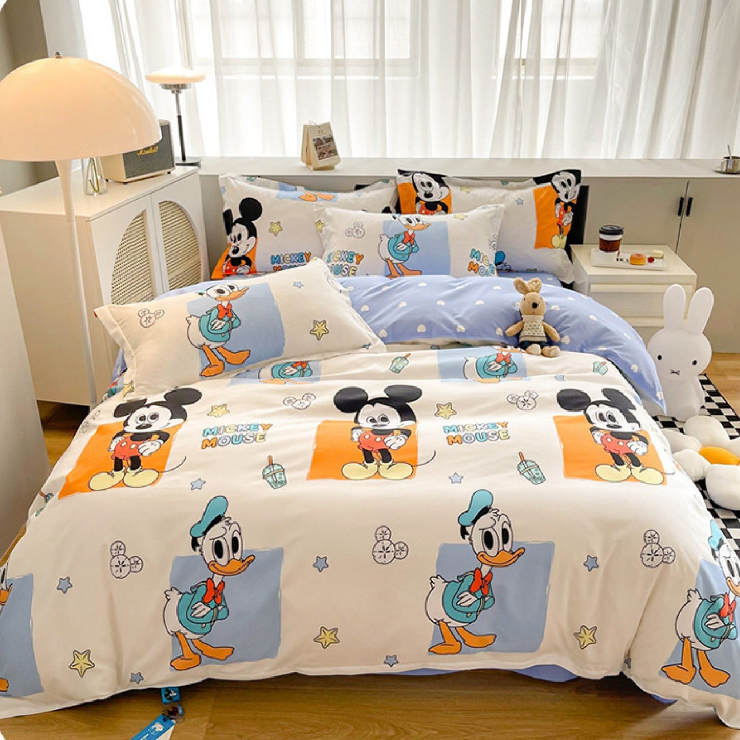 Disney Cartoon Four Piece- Fitted Sheet -Duvet Cover -Pillowcase Set