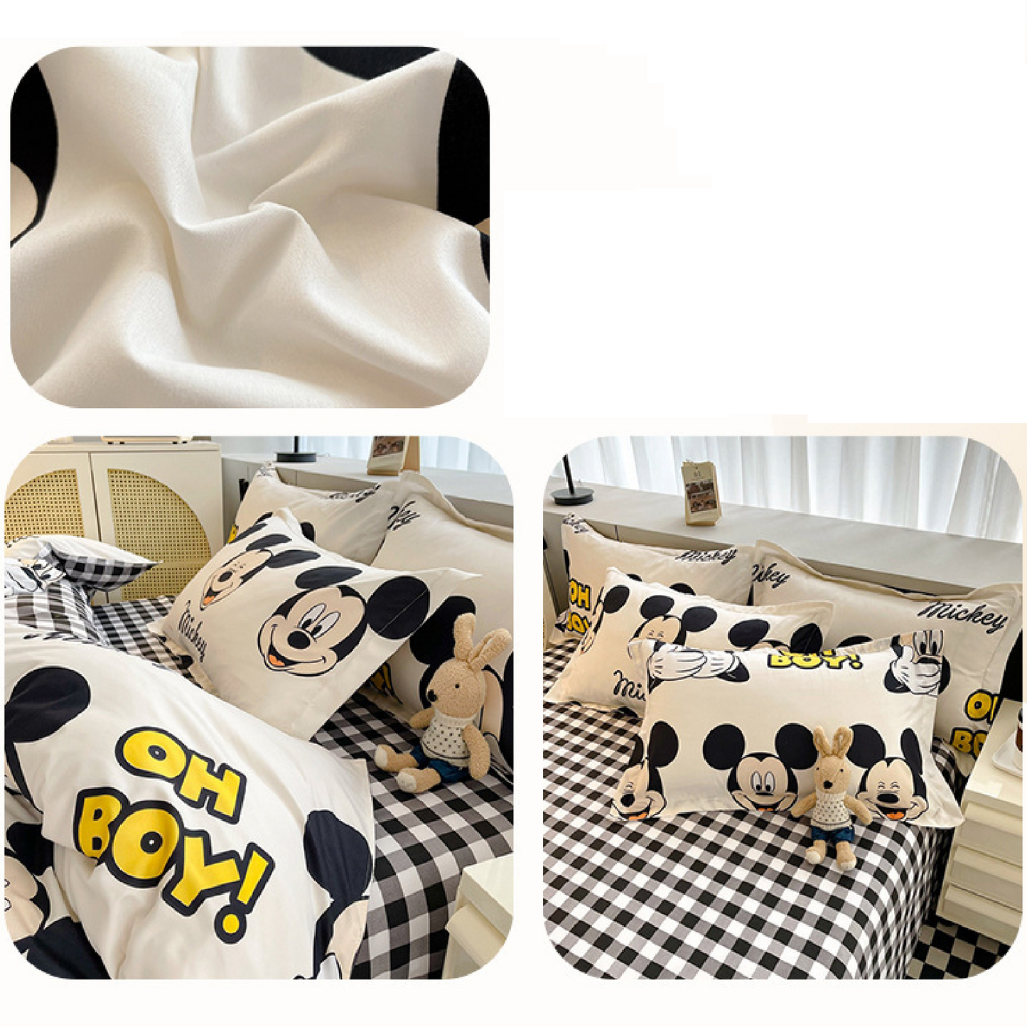 Disney Cartoon Four Piece- Fitted Sheet -Duvet Cover -Pillowcase Set