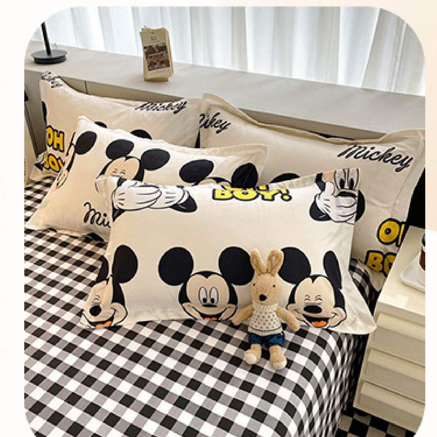 Disney Cartoon Four Piece- Fitted Sheet -Duvet Cover -Pillowcase Set