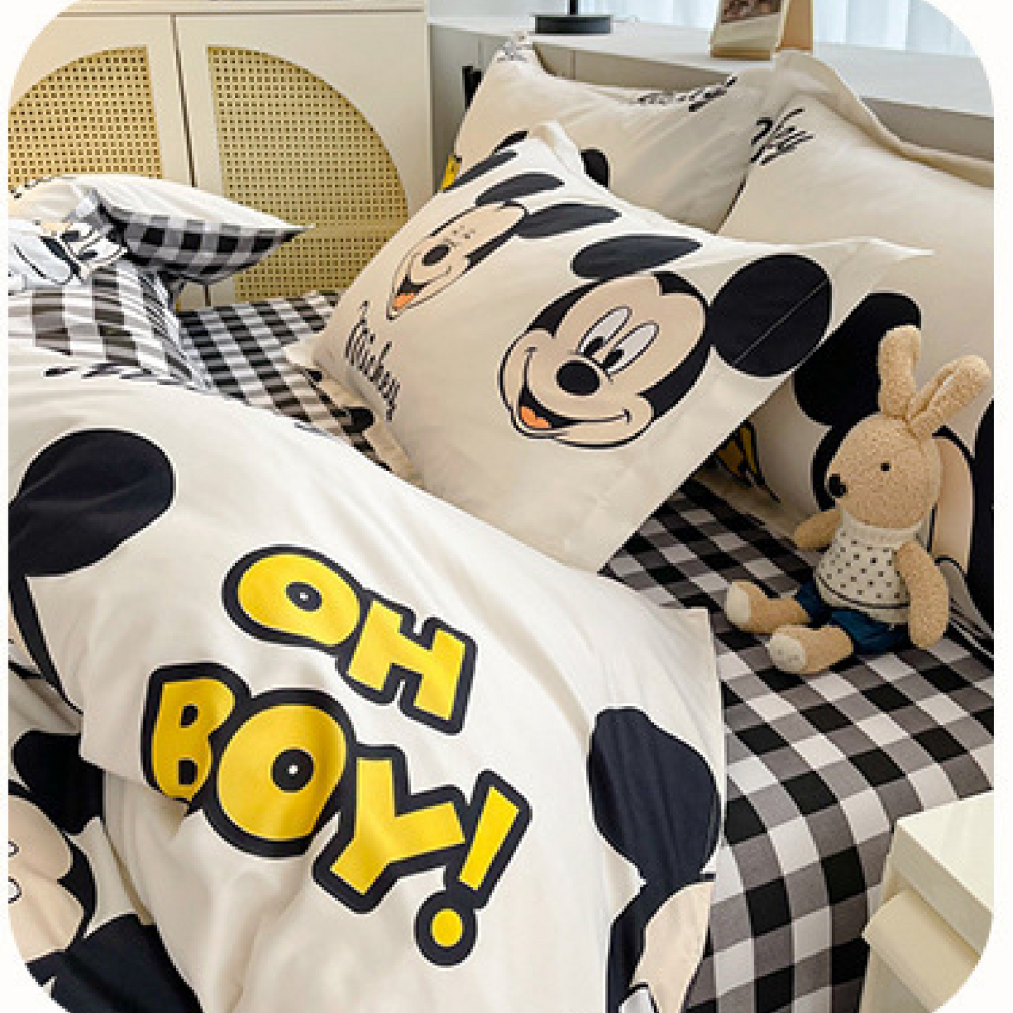 Disney Cartoon Four Piece- Fitted Sheet -Duvet Cover -Pillowcase Set