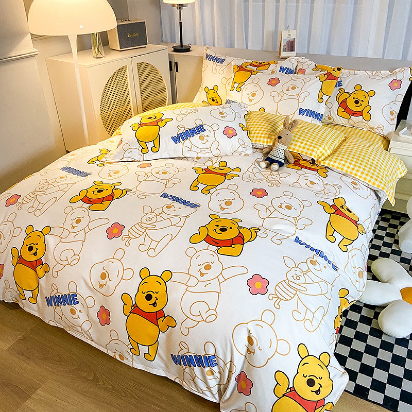 Disney Cartoon Four Piece- Fitted Sheet -Duvet Cover -Pillowcase Set
