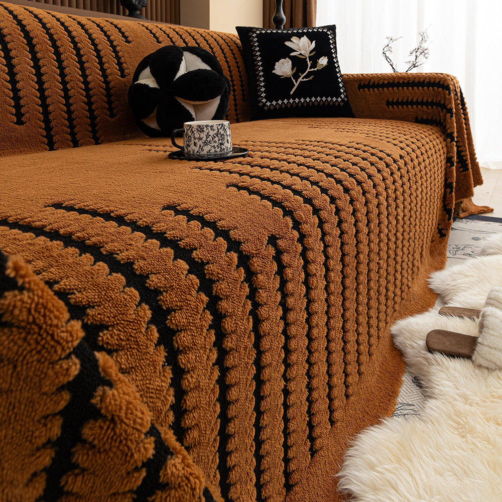 Luxurious Plush Sofa Couch Cover - Thick, Washable Couch Protector, Fit for All Seats, Pet-Friendly, Bohemian Style Home Decor, Couch Covers for Sofa