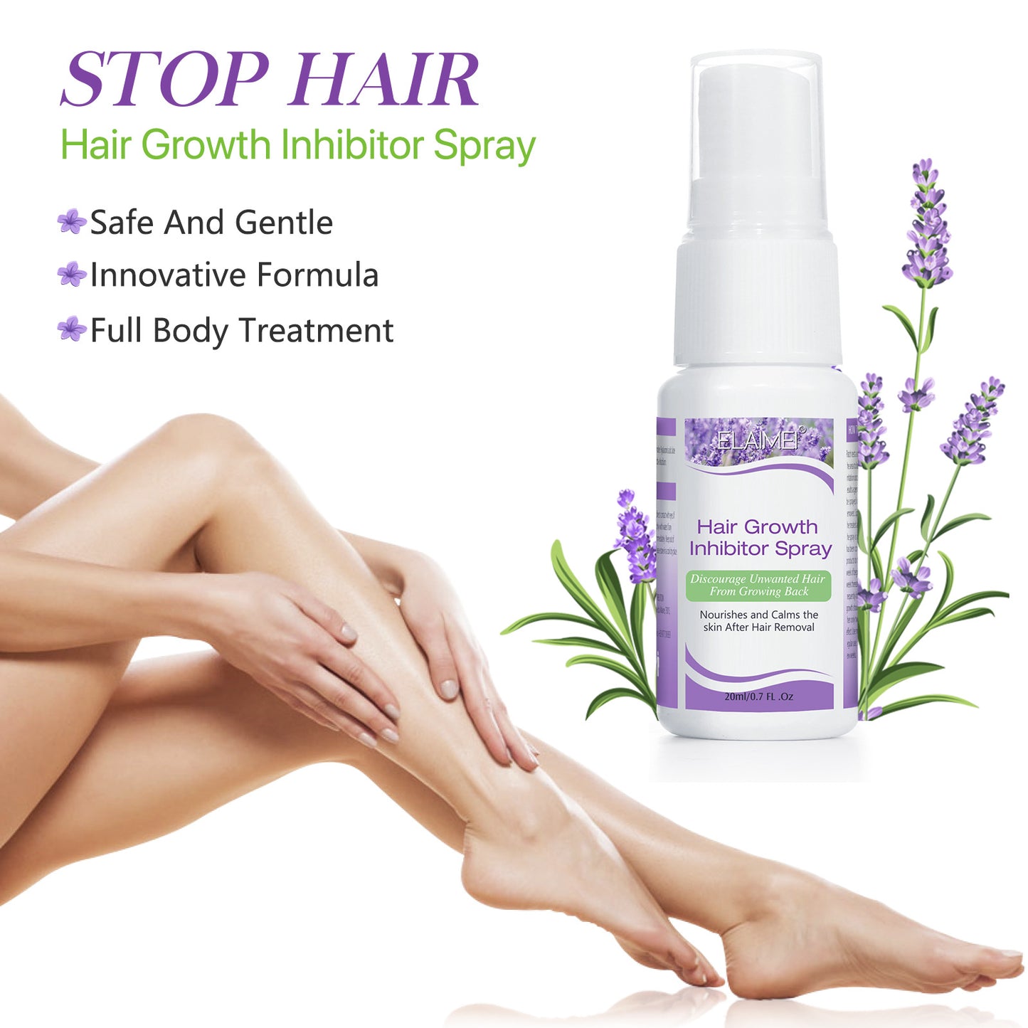 ELAIME - Hair Growth Inhibitor - Hair Stop Growth Spray - Hair Removal Spray