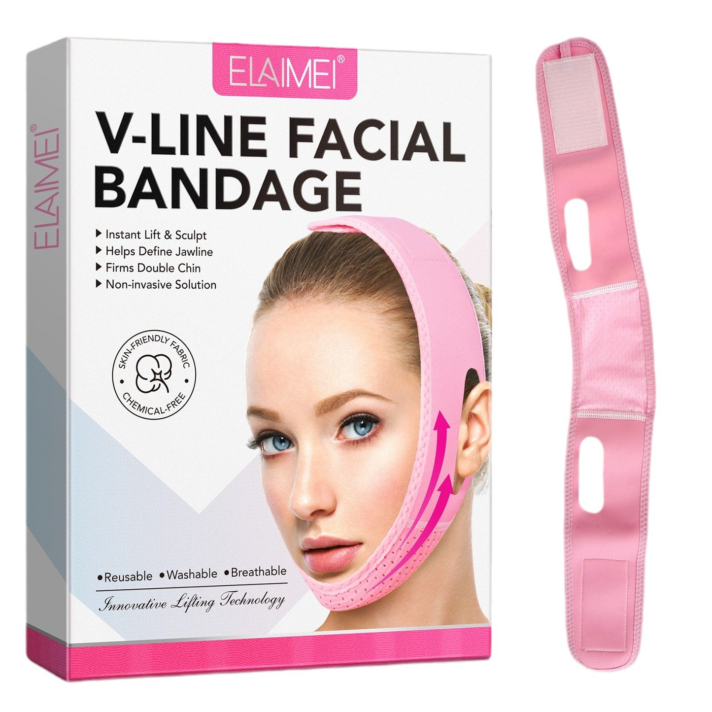 ELAIMEI - V-Line Facial Bandage-Instant Lift & Sculpt-Firms Double Chin-Reusable