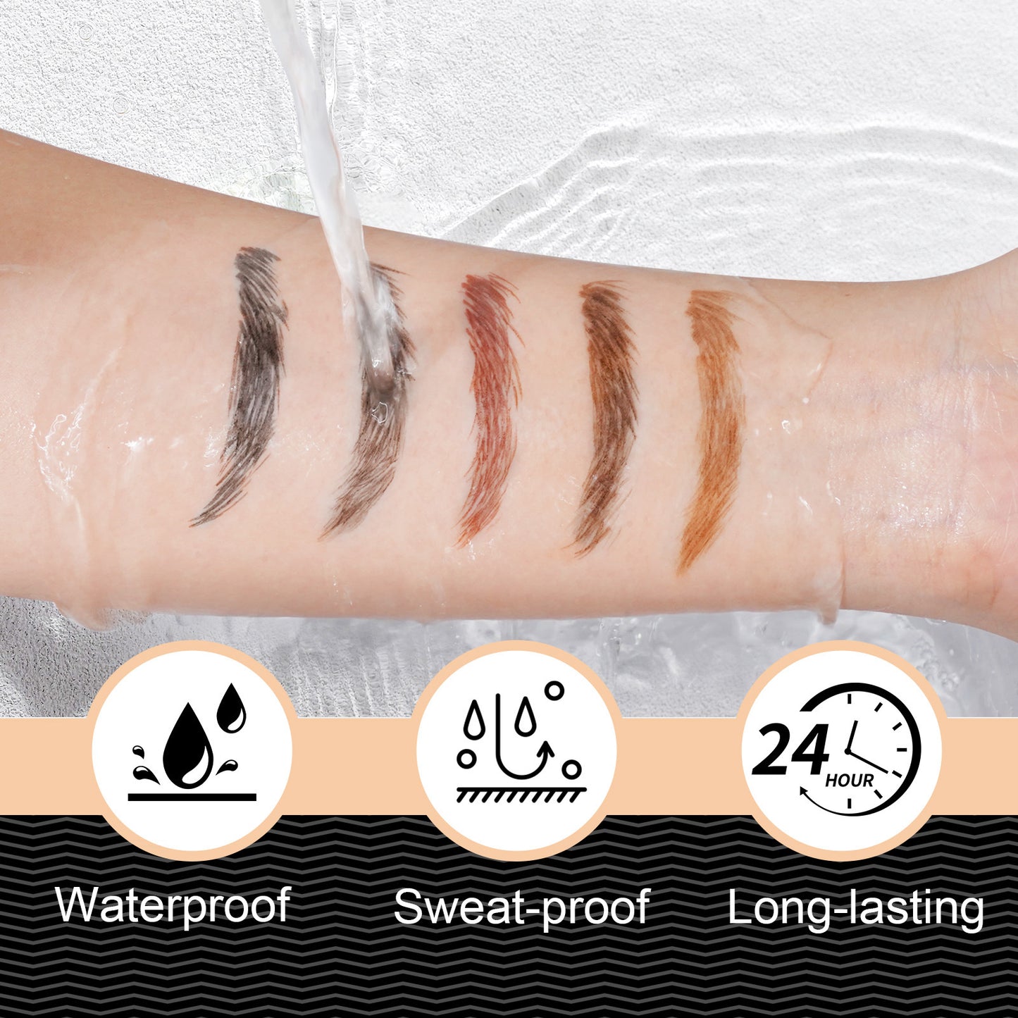 IKZEE - 4-Fork Eyebrow Pen Long-Lasting Waterproof and Sweat-Proof Natural Brows