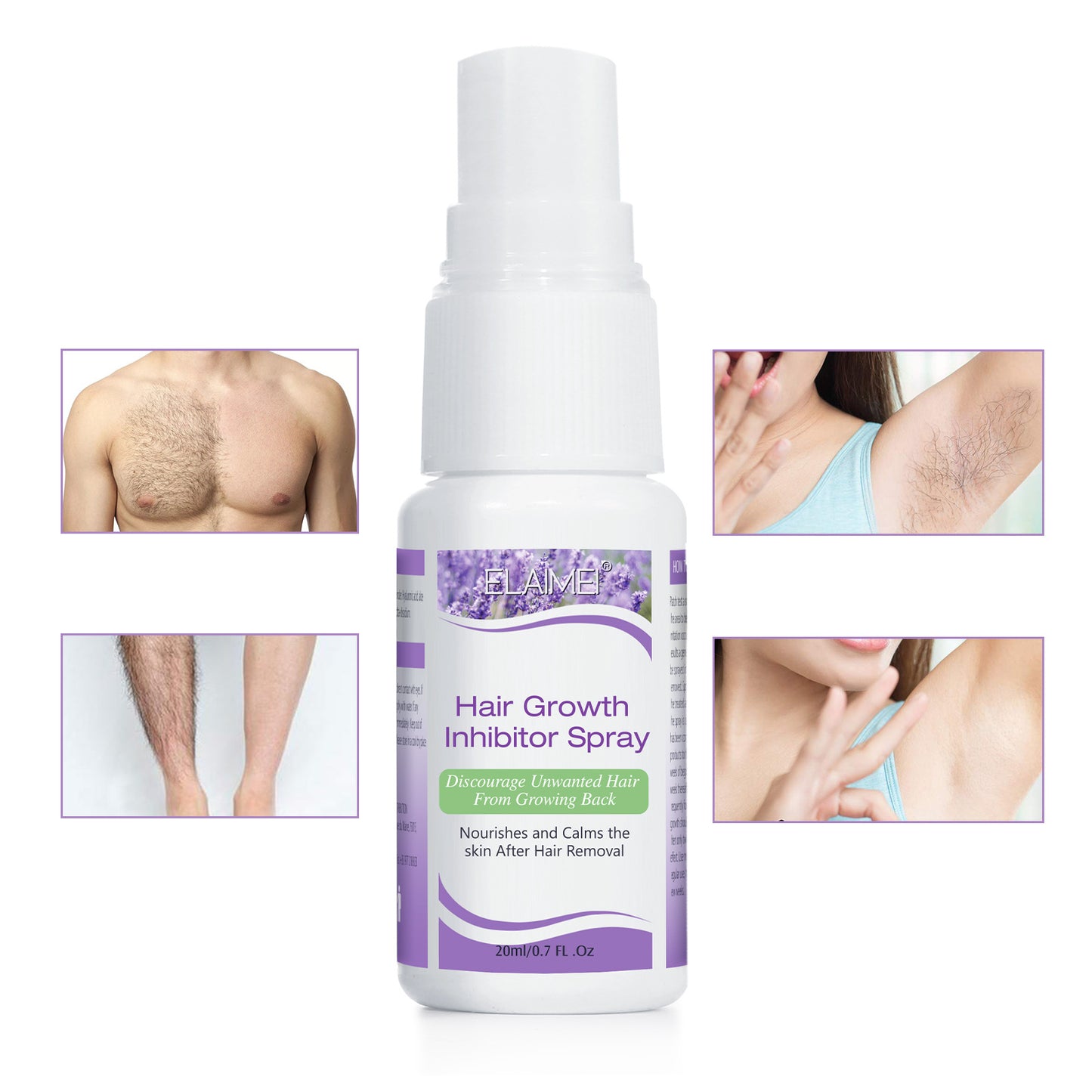 ELAIME - Hair Growth Inhibitor - Hair Stop Growth Spray - Hair Removal Spray