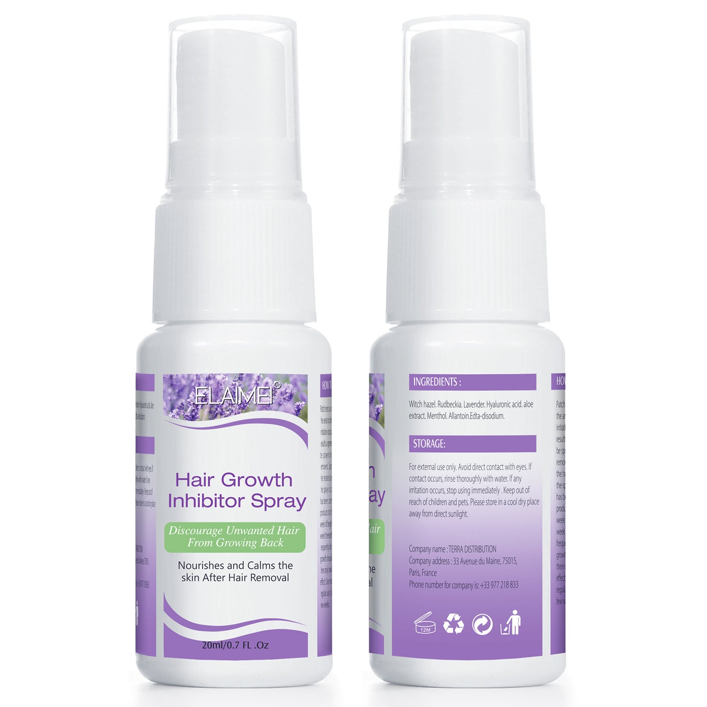 ELAIME - Hair Growth Inhibitor - Hair Stop Growth Spray - Hair Removal Spray