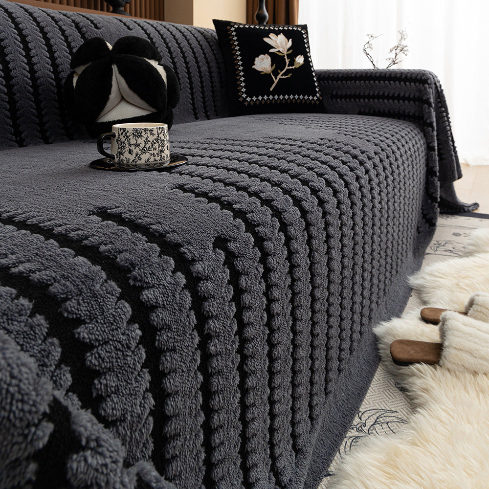 Luxurious Plush Sofa Couch Cover - Thick, Washable Couch Protector, Fit for All Seats, Pet-Friendly, Bohemian Style Home Decor, Couch Covers for Sofa