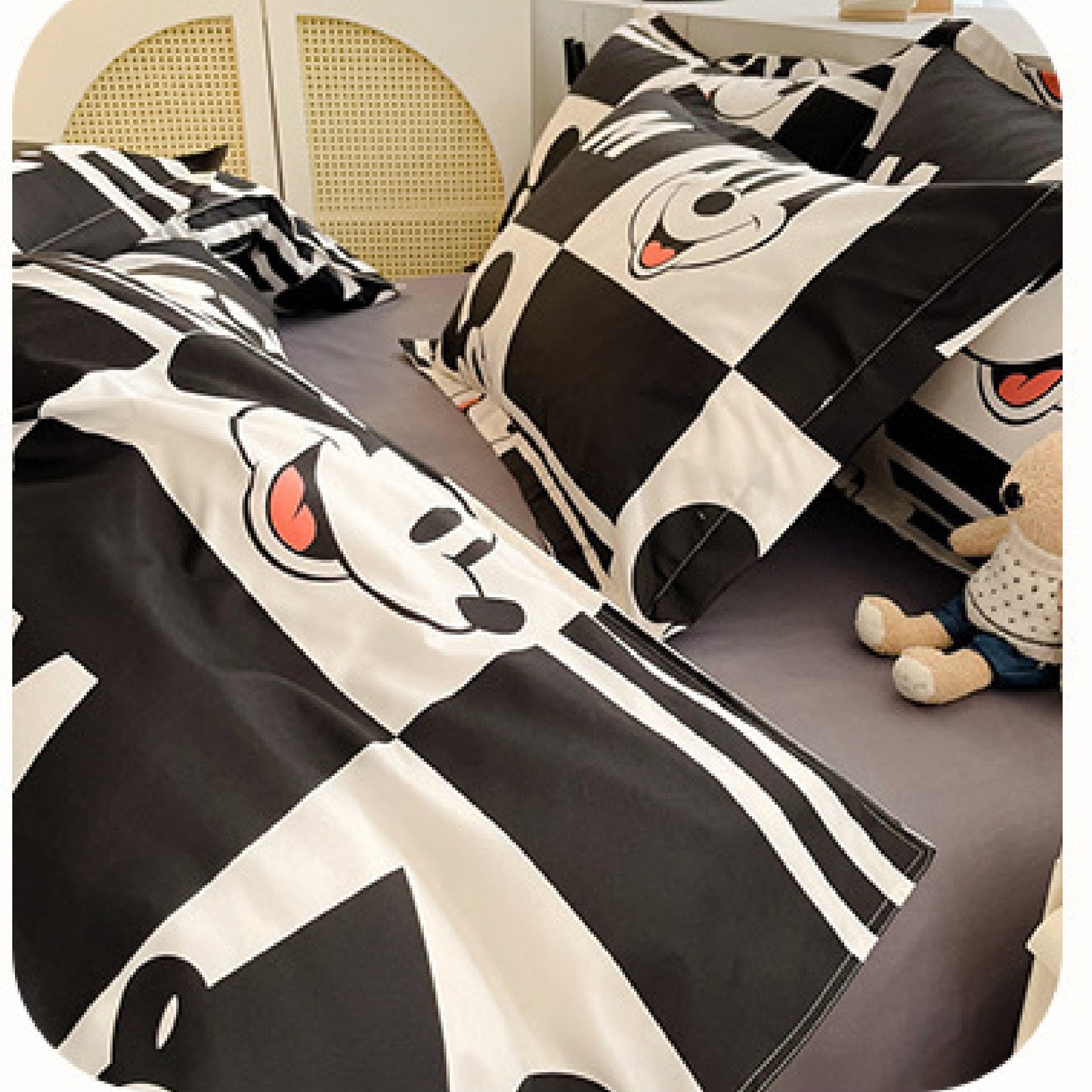 Disney Cartoon Four Piece- Fitted Sheet -Duvet Cover -Pillowcase Set