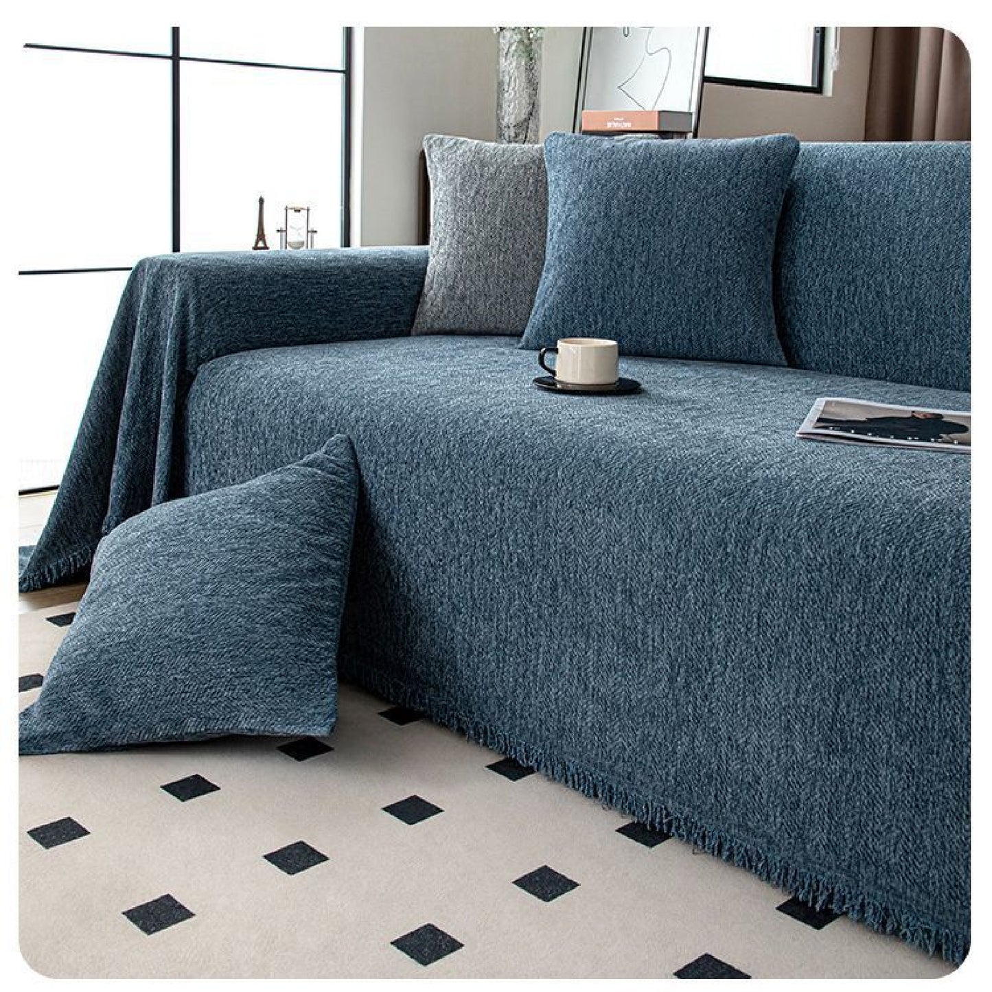 Textured Couch Sofa Cover Blanket- Magic Sofa Covers Washable- Chenille Couch Sofa Covers