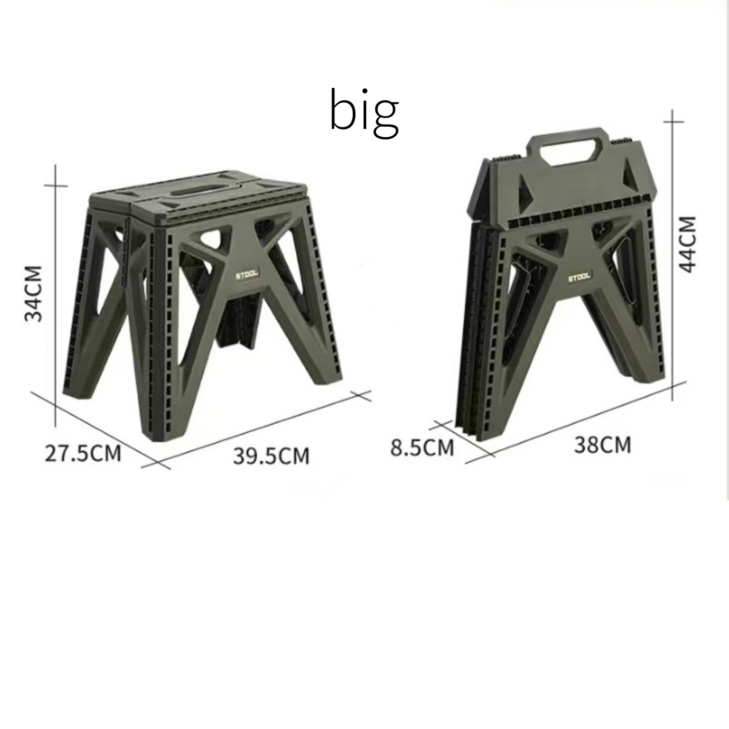 Outdoor Camping Portable Plastic Stool - Collapsible Step Stool with Handle