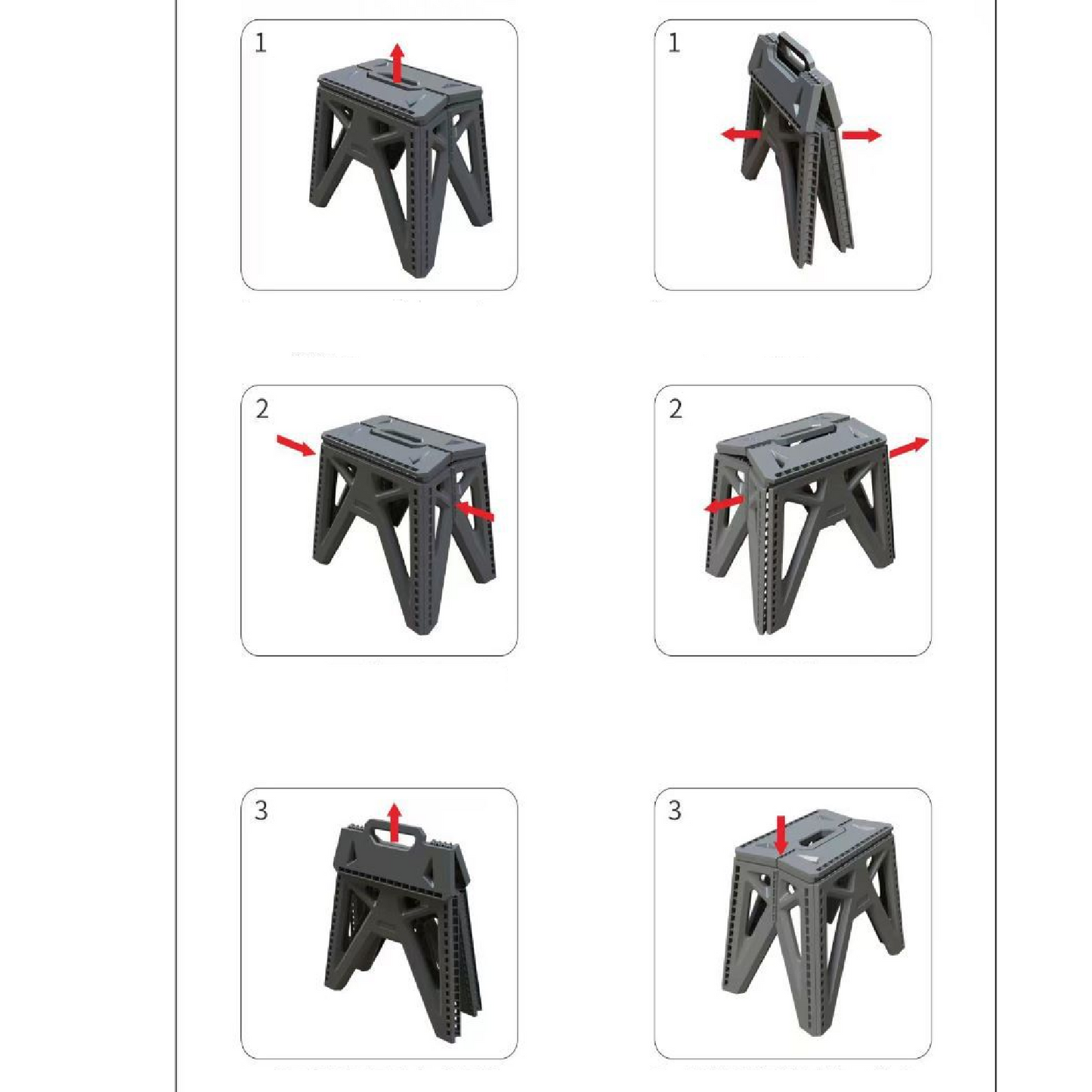 Outdoor Camping Portable Plastic Stool - Collapsible Step Stool with Handle