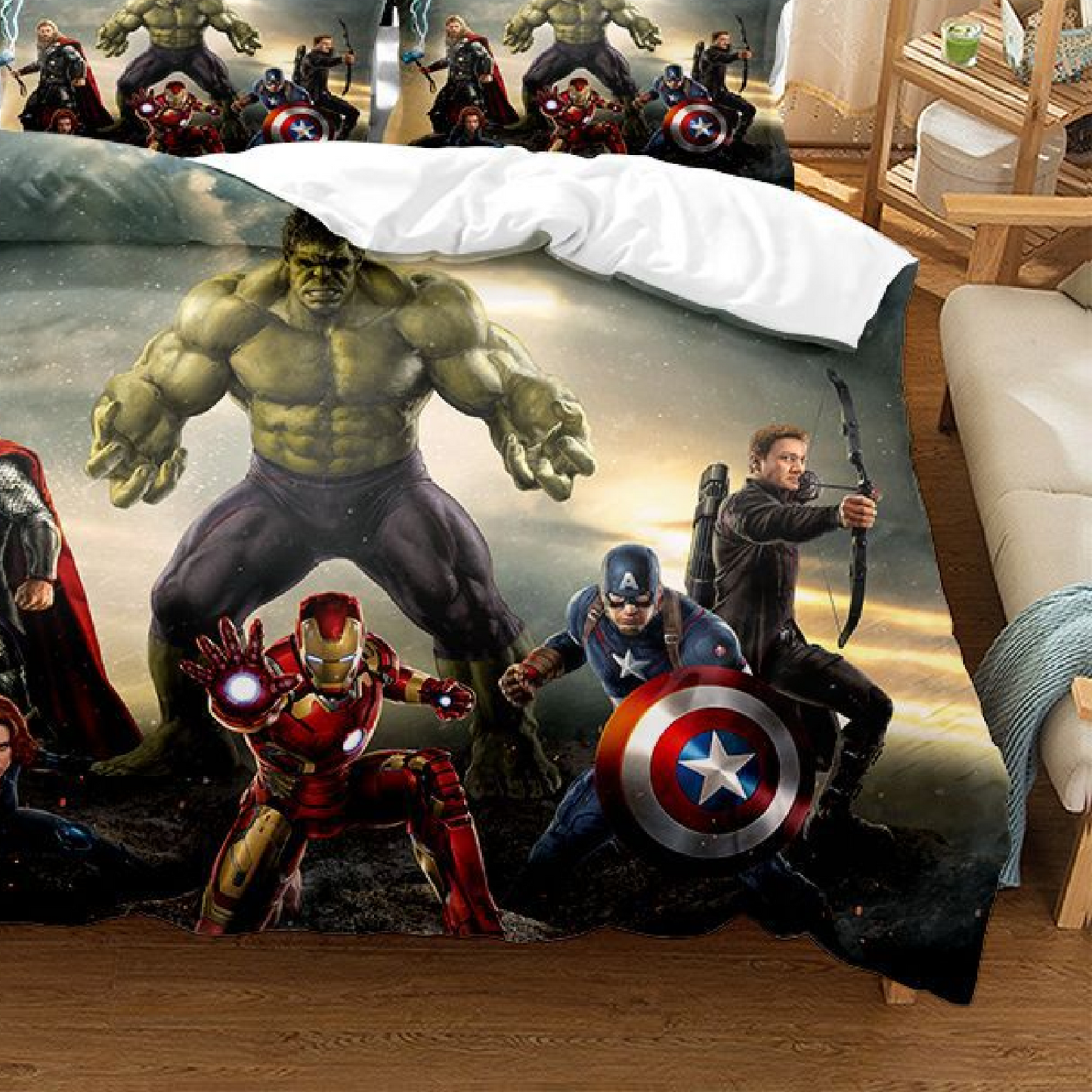 KAMFE HOM Kids 3D Printed Duvet Cover Set-lnspired Avengers