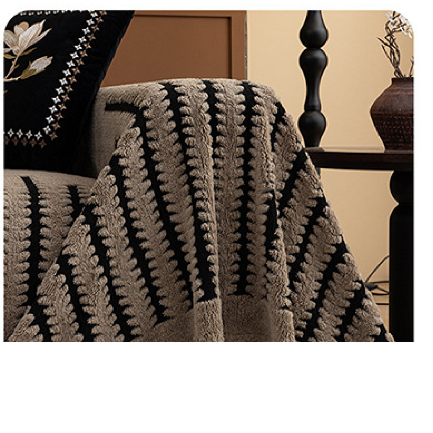 Luxurious Plush Sofa Couch Cover - Thick, Washable Couch Protector, Fit for All Seats, Pet-Friendly, Bohemian Style Home Decor, Couch Covers for Sofa