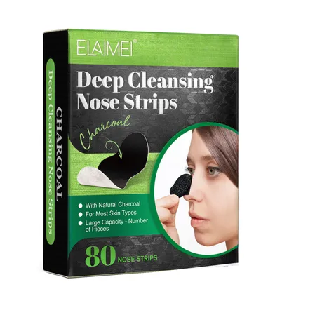 Elaimei - Deep Cleansing Nose Strips - Natural Charcoal - 80 Nose Strips