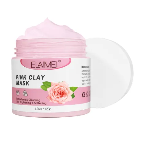 Elaimei Clay Mask-Detoxifying Cleansing and Softening -Purify Pores-Control Oil - Pink - 1 Pack
