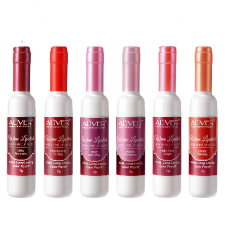 Aliver 6 Colour Wine Lip Tint - Lip Gloss Set