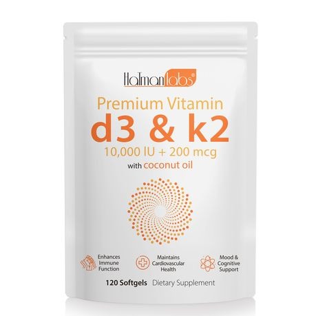 Hatmanlabs Vitamin D3 & K2 Softgels 120P