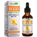 Hatmanlabs Liquid Vitamin D3 & K2 Drops With Omega 3 And MCT Oil - 60ml