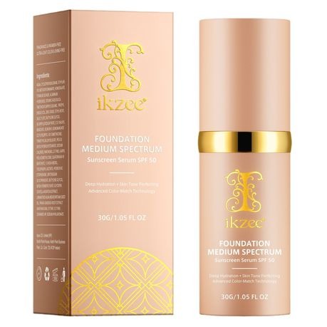 IKZEE 4-in-1 Foundation Medium Spectrum - Advanced Color Match Technology-30g - 1 Pack