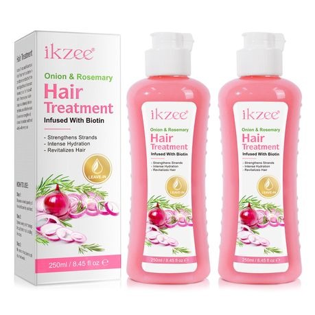 Ikzee Onion & Rosemary Hair Treatment-Biotin Infused Leave-In -250ml-2 Pack
