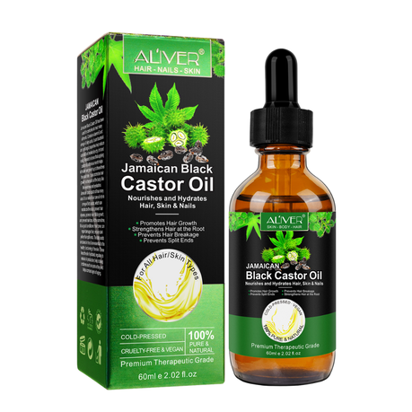 ALIVER Jamaican Black Castor Oil - Nourishes & Hydrates Hair, Skin & Nails