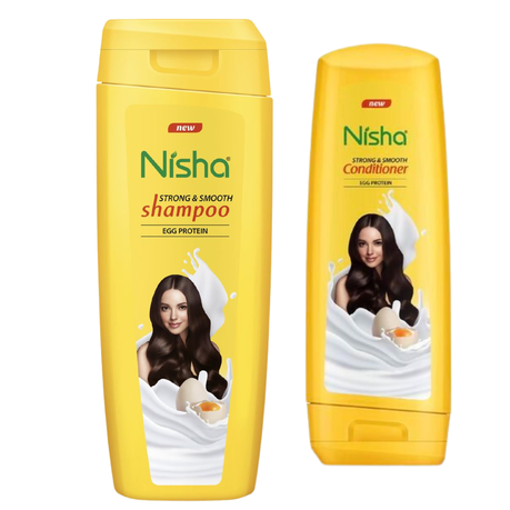 Nisha Strong & Smooth Egg Protein Shampoo & Conditioner Combo (180ml)