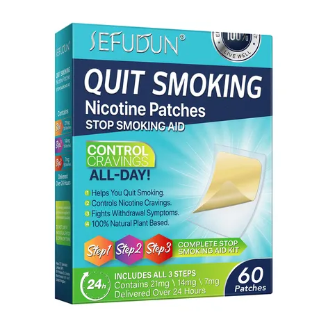 Sefudun Quit Smoking Patches, Nicotine Quit Smoking Plant Extract Patch - Step 1-21mg/Step 2-14mg/Step 3-7mg