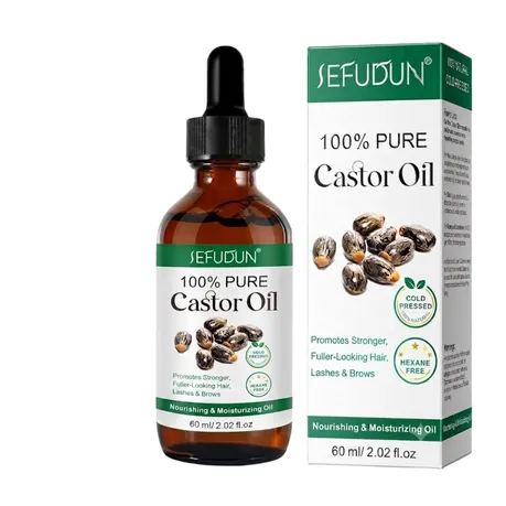 Sefudun Pure Castor Oil for Hair Growth, Lashes & Skin - 60ml