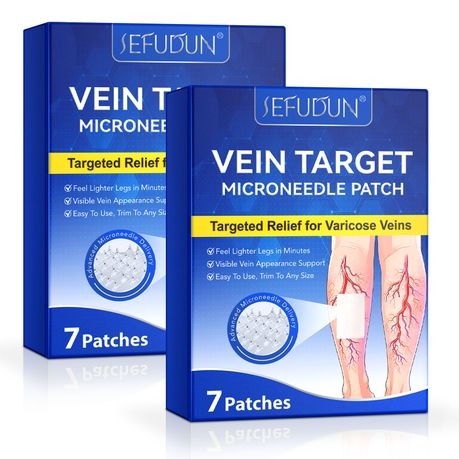 Sefudun Vein Target Microneedle Patch: Varicose Vein Relief-2 Pack