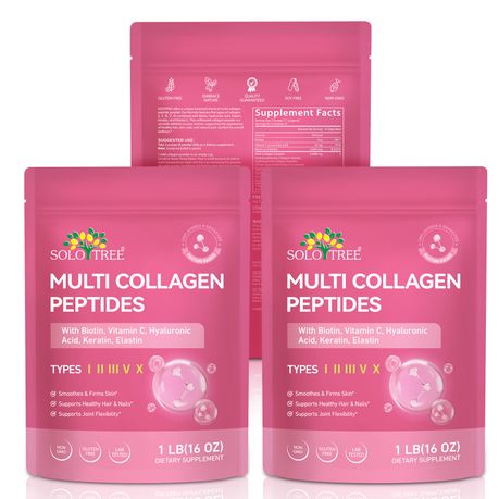 SOLOTREE Multi Collagen Peptides 454g - 3 Pack