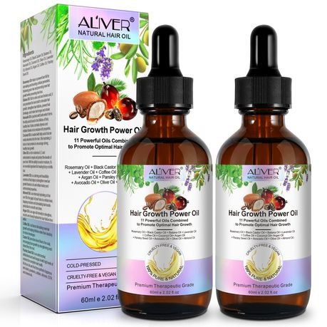 2 Pack Aliver Hair Growth Power Oil 11-in-1 Natural Blend 60ml