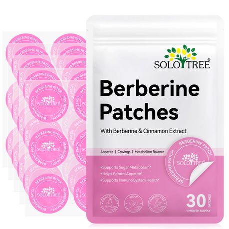 SoloTree Berberine Patches with Berberine Cinnamon Extracts 30P - 4 Pack