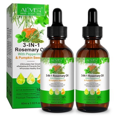 2 Pack Aliver 3-in-1 Rosemary Hair Growth Oil 60ml