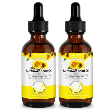 2 Pack Aliver Cold-Pressed Sunflower Seed Oil - 60ml