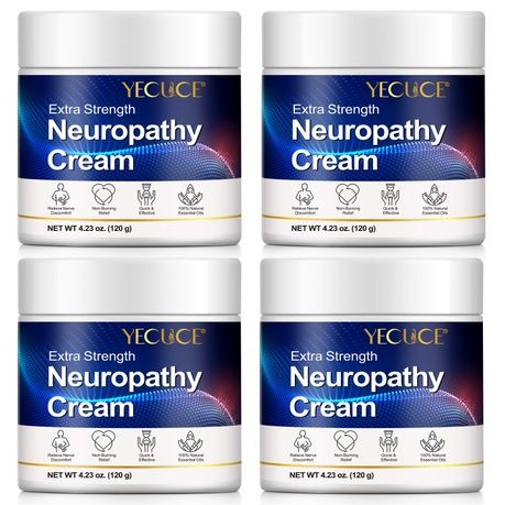 4 Pack Yecuce Extra Strength Neuropathy Relief Cream