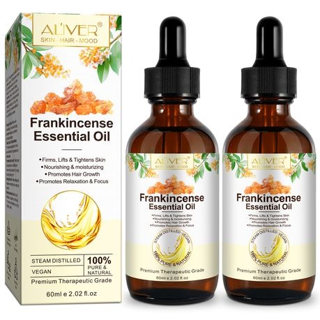 Aliver Pure Frankincense Essential Oil 60ml - 2 Pack