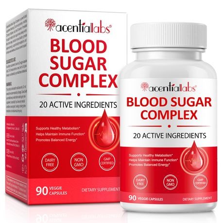 Acentiallabs Labs Blood Sugar Complex - 20 Active Ingredients - 3 Pack